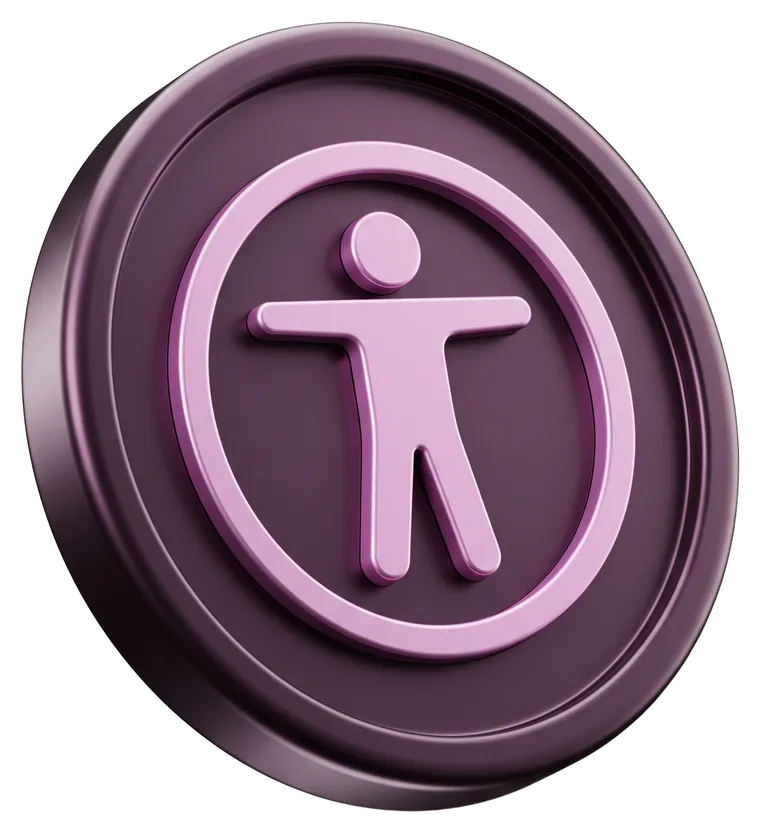 3D-Medaille mit dem Symbol für Barrierefreiheit