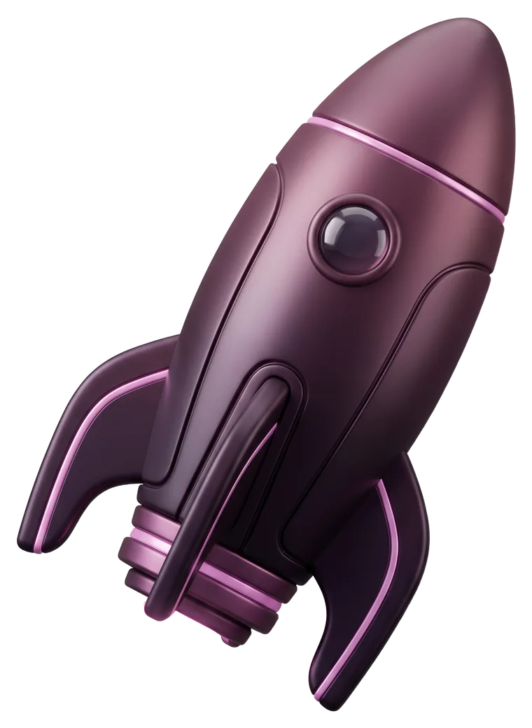 3D-Rakete als Symbol für den Neustart einer Website