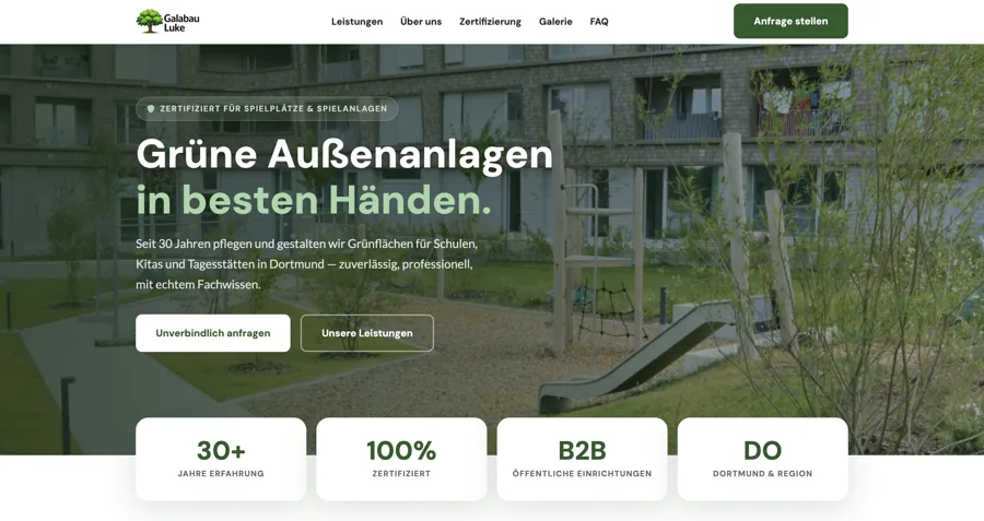 Website von Galabau Luke