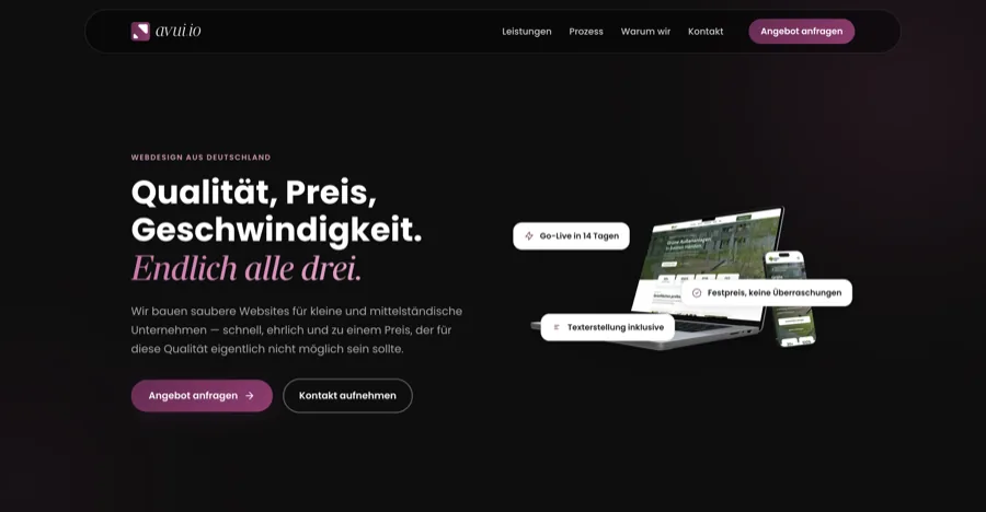 Website von avui.io